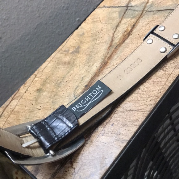 Brighton Belt Unique Two Tone Framed Leather M - Picture 8 of 16